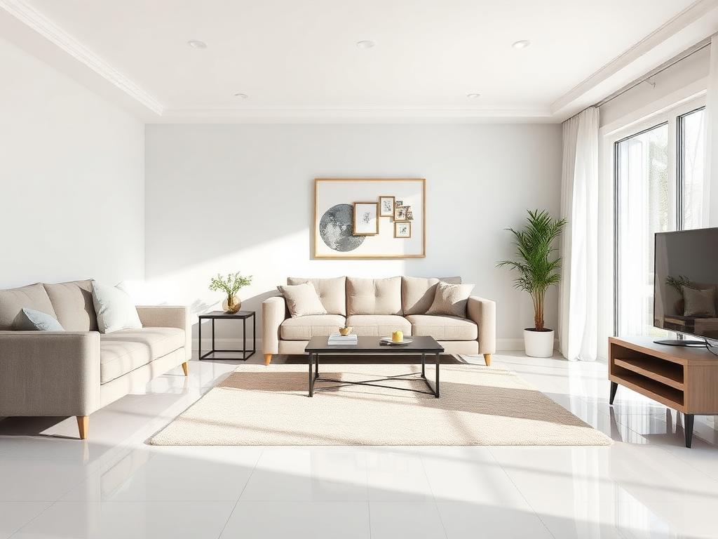 Spotless bright living room after Eva Best cleaning