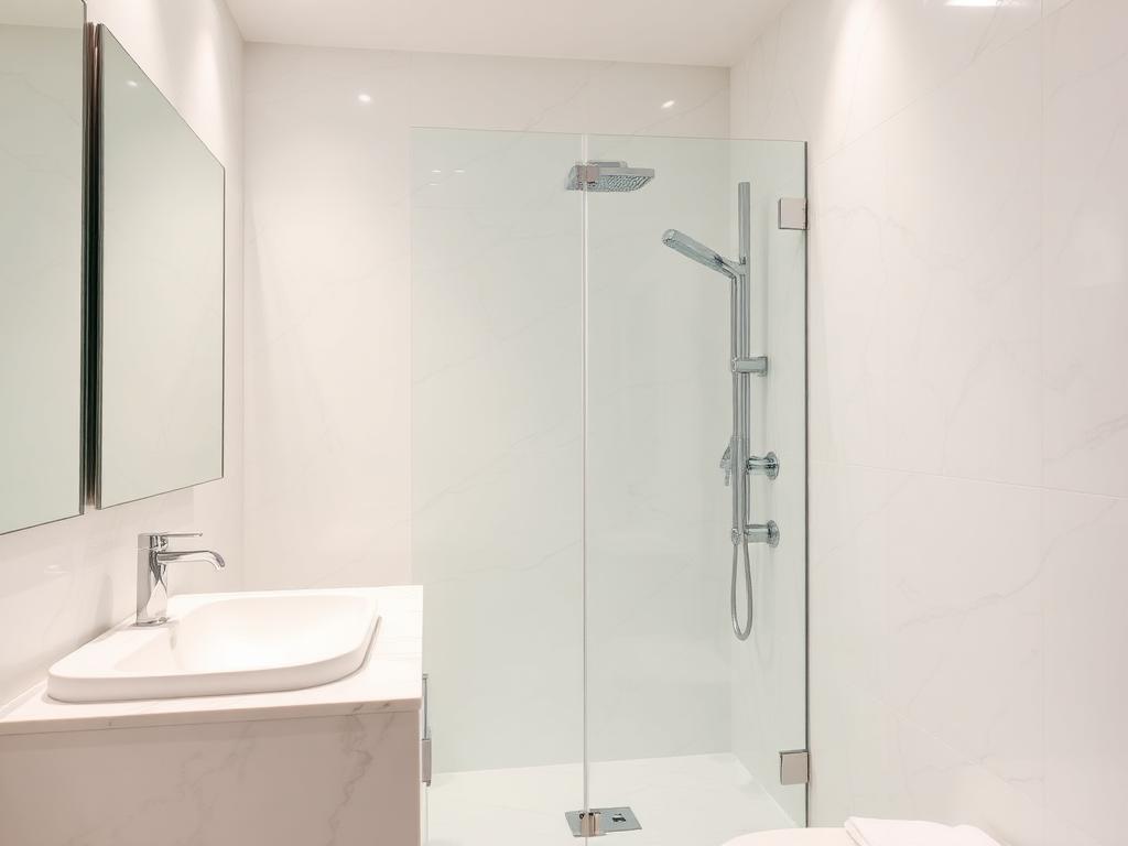Sparkling bathroom prepared for a shortlet guest turnover