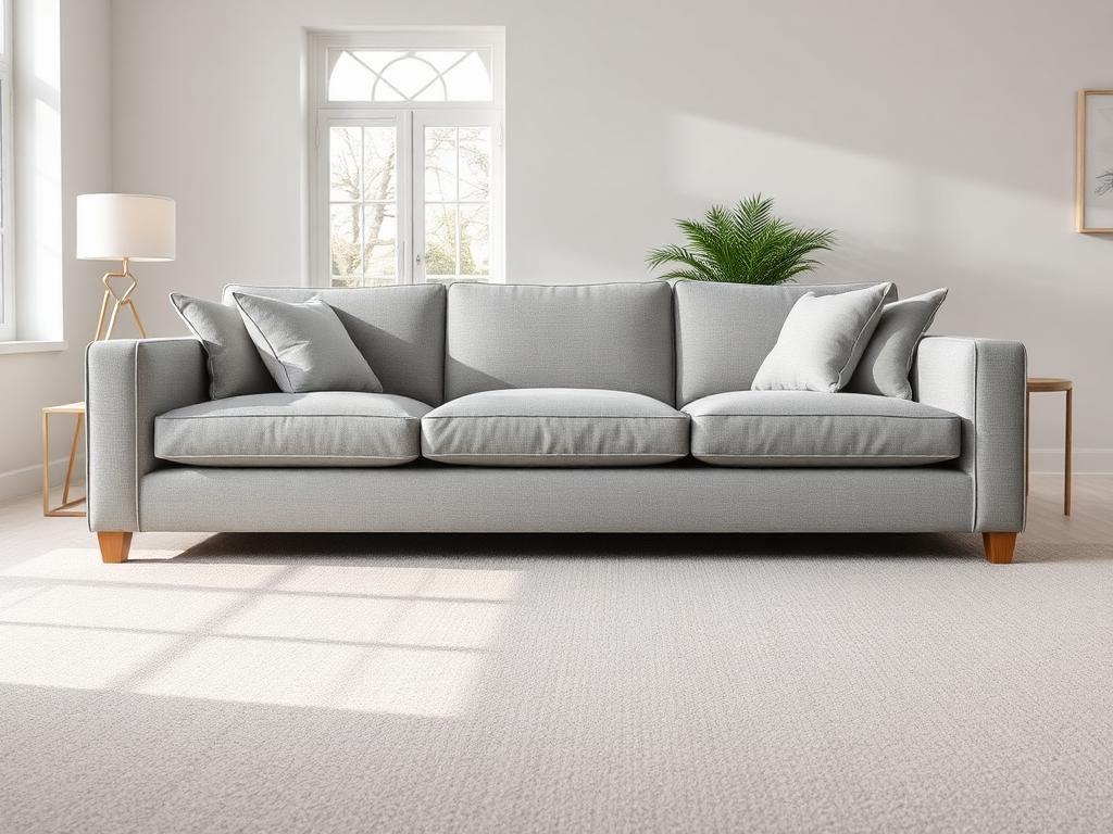 Clean fabric sofa and carpet after upholstery cleaning